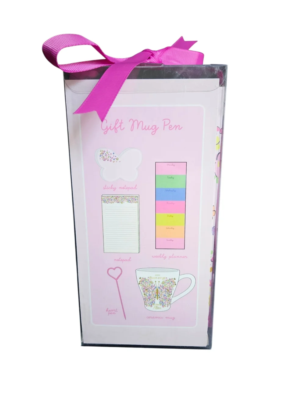 Gift Mug Set with Pink Floral Butterfly Design "Brave Wings" - Picture 3 of 3